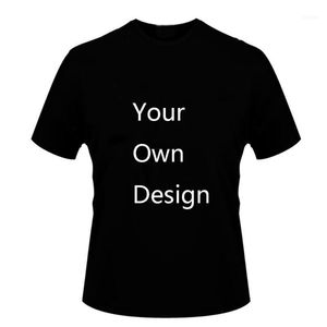 Drop anpassad Skriv ut din egen designlogo / bild Män Kläder sommar bomull T-shirt Kortärmad Casual T-shirt1