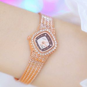 Orologio da donna di marca di lusso in oro rosa con diamanti da donna Orologi da polso Bracciale da donna Orologi da polso da donna Reloj Mujer 210527