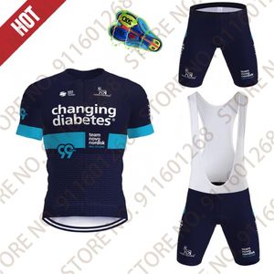 Team Novo Nordisk Pro Cycling Jersey Set MTB Ummer Short Sleeve Suit Cloting Outdoor Sports Maillot Culotte Racing Sets