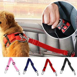 Regolabile Pet Cat Dog Car Safety Cintura di sicurezza Guinzaglio Cucciolo Cani Collari Clip da viaggio Cinturino Piombo 6 colori Q1