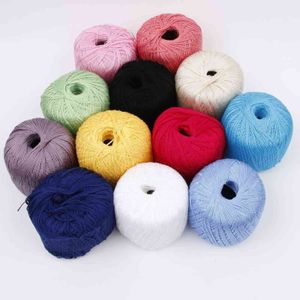 1PC Wholesale 400 Meters Cotton Cord Thread Yarn for Embroidery Crochet Knitting Lace Handicraft Tool Hand Stitching Thread Tool Y211129