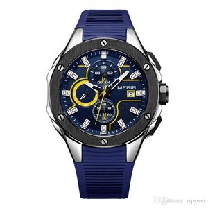 Original high quality Mens Quartz Sport Watch Silicone strap Chronograph Military Army Watches Clock Men Top Brand Luxury Creative Wristwatches