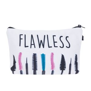 3D print Eyelash brush eyelash letter Women Cosmetic Bag Travel Makeup zipper Bags Organizer Make Up Case Storage Pouch