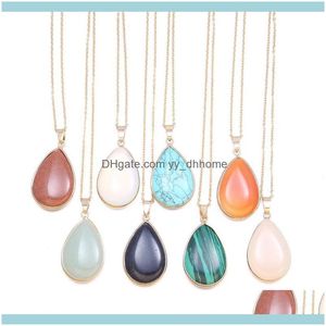 & Pendants Jewelrynatural Stone Rose Quartzs Agate Pendant Necklaces Jewelry Cute Sweater For Women Gift Chokers Drop Delivery 2021 Vriui