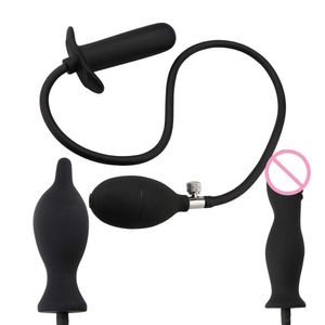 Massageartikel, 3 Arten, aufblasbarer Analplug, Silikon-Sexspielzeug für Frauen, Männer, Gay, Prostata-Massage, Analdilatator, erweiterbarer Buttplug, Dildopumpe