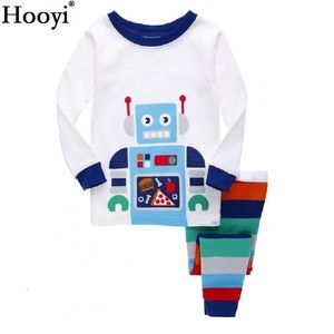 Robot Children Pajamas Suit Boys Pijama Sleepwear Baby Boy Clothing Bottom T-Shirts Kids Pyjamas Home Sport Suit Clothes 210413