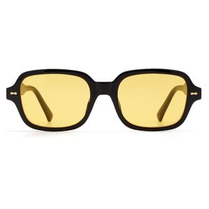 Unisex Square Okulary Mężczyźni Kobiety Moda Mała Rama Żółta Kobieta Retro Rivet Okulary UV400 O403