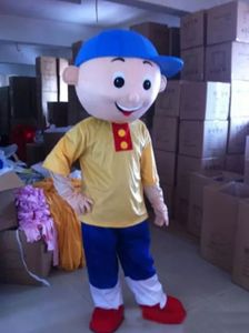 Costumi della mascotte del ragazzo del cappello blu di prestazione Vestito da festa operato di Natale Vestito da personaggio dei cartoni animati Vestito da adulto Taglia Carnevale Natale Pasqua Pubblicità a tema Abbigliamento