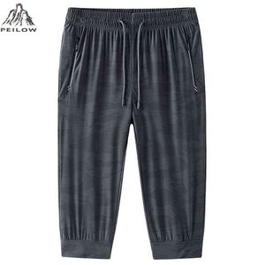 Plus Size 6XL 7XL 8XL 9XL Pantaloncini Causel da uomo Estate Quick Dry Elastico 3/4 Pantaloni Capri Pantaloncini cargo Bermuda maschili Pantaloncini da surf H1210