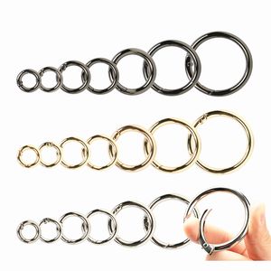 5-30pcs Openable Circle O Ring Metal Spring Buckle Keyring Open Loop Leather Bag Hardware Accessories Hooks Dog Chain Snap Clasp