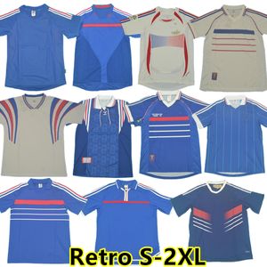 1998 Retro Version Frankrijk Zidane Soccer Jersey Henry Maillot de Foot Shirt Home Trezeguet Football Uniform