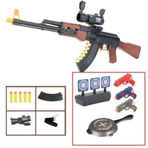 AK47 Manual Soft Bullet Toy Gun Rifle Blaster för vuxna Boys Safe Barn Pneumatisk Utomhusspel