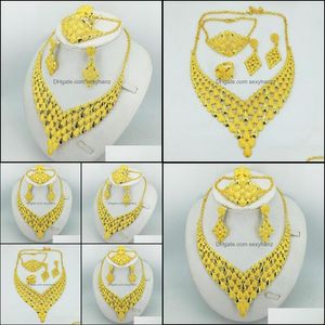 Earrings & Necklace Jewelry Sets Design Fashion Dubai Gold Set For Women Nigerian Wedding African Beads Drop Delivery 2021 Tmpnm