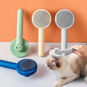NewPet Cat Dog Beauty Tools Borste Självrengöring Slicker Brush För Katter Hundar Hår Avlägsnar Avlägsnande Kombin Husdjur Grooming Tool Seaway RRF13723