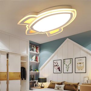 Światła sufitowe biała kreskówka rakieta sypialnia pokój dla dzieci Lampy LED Nowoczesne salon Deco Lighting