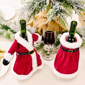 Dekoracje świąteczne Butelka Do Wina Okładki Pas Plush Decor Dress Suknia Xmas Festiwal Party Dostawy Aia99