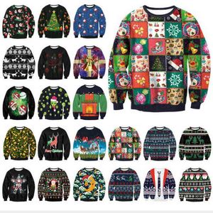 3D Natale Cervo Pupazzo di neve Regalo di Natale Babbo Natale Fantasia Maglione brutto Maglie e maglioni camicette Per uomo Donna Pullover Y1118