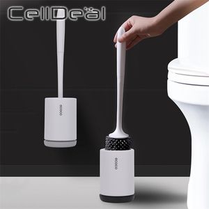 Silikon Tuvalet Fırçası Zemin-Ayakta Duvara Monte Taban Temizleme Fırçası Tuvalet WC Banyo Aksesuarları Seti Ev Malzemeleri 211215