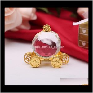 Favor Event Festive Party Supplies Home Garden Drop Delivery 2021 50st Askepott Pumpkin In Gold Box Baby Shower Favors Crystal Carriage