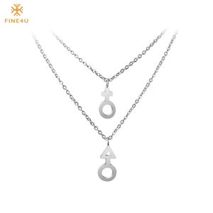Manlig kvinnlig könsymbol hängsmycke halsband l rostfritt stål choker halsband mode smycken för tjej gåvor chokers