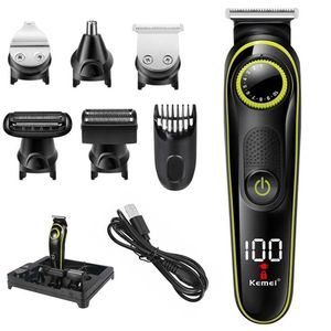 Máquina de barbear do corpo facial para homens Shaver Trimmer Profissional Elétrico Lâmina Recarregável Beard Grooming Set