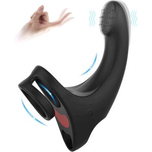 NXYCockrings 3 in 1 G Spot Finger Vibrator Wearable Perineum USB Rechargeable Prostate Massager Vibrating Cock Rings for Men & Women 1124