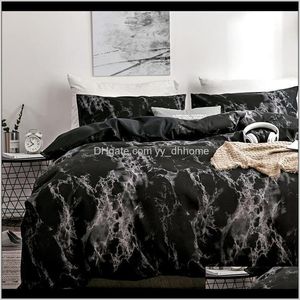 Nordic Style Marbled Comforter Spring Summer Bed King Size Duvet Quilt Pillow Case Kburc Lhoim