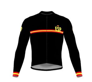 Jackets de corrida Espanha Spanha Inverno Térmico Fleece Road Ciclismo Jersey Mens Manga Longa Montanha Roupa Maillot Ropa Ciclismo Hombre