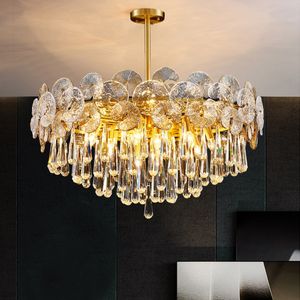 Todas as lâmpadas pendentes pós-modernas pós-modernas Luxury Crystal Sala de estar candelabro, quarto criativo ou sala de jantar, Villa Hall Ige