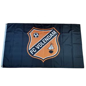 Bandiera della squadra di calcio olandese FC Volendam Nero 3 * 5 piedi (90 cm * 150 cm) Bandiere in poliestere Decorazione striscione casa volante giardino Regali festivi