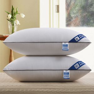 Home Textile Sleeping Pillow 100% Cotton White Goose Feather Down Light Pillows Zero Pressure 48*74cm Bedding Comfortable F0454 210420