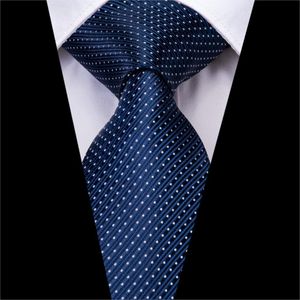 Necktie Handkerchief 세트 클래식 한 견고한 선물 짠 웨딩 파티 실크 포켓 스퀘어 네이비 블루 넥타이 남성용