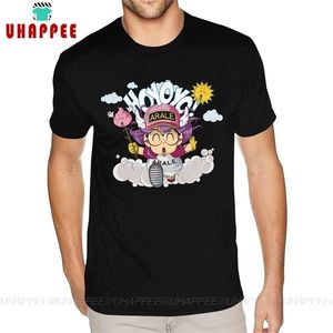 Casual Arale Anime T-Shirt Benutzerdefinierte Baumwolle Kurzarm Herren Kleines schwarzes Hemd 210716