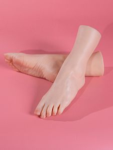 Free Ship!! Skin Color Foot Mannequin Silicone Model Bendable Customized