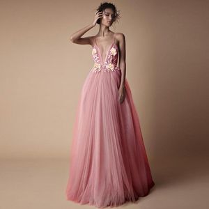 Wholesale long train dresses for prom resale online - Casual Dresses Sexy Tulle Long Formal Dress Arrival Backless Court Train Flowers Blush A Line Special Occasion Prom Gowns Custom Made