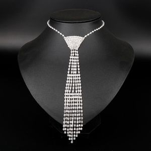 Collares colgantes de moda Joyería de la boda Collar de novia Rhinestone Tie Accesorios Accesorios de joyería Declaración de joyería para mujeres Regalo de fiesta