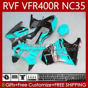 Honda RVF400R NC35 V4 V400R NC35 V4 VFR400 R VFR400R Cyan Black 94 95 96 97 94 80NO.123 RVF400 RVF VFR 400 R 400RR VFR 400R 1994 1995 1996 1997 1998 VFR400RR 94-98 FARING