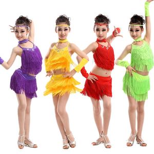 Children Latin Dance Costume Girls Summer Children s Show Costumes Tassels Skirt Performance Clothing Stage Wear