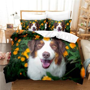 Zestawy pościeli Cute Dog Zestaw do sypialni Miękkie łóżka Bed Home ComeFortable Duvet Cover Kołdra i poszewka na poszewkę