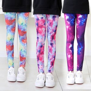 Flickor Leggings för utomhusresor Kläder Tjejbyxor Student Casual Wear Customizable Snygg datorutskrift för 4-13 år 2555 Q2