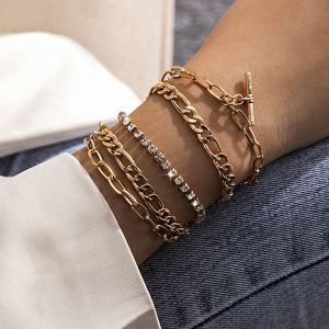 Luxurious Golden And Silver Metal Link Hand Bracelet Multi Chains Body Jewelry Sexy Girl Women Bracelets Wholesale By Set