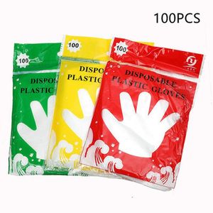 Disposable Gloves 100PCS/LOT Eco-friendly PE Garden Household Restaurant BBQ Plastic Multifuctional Food