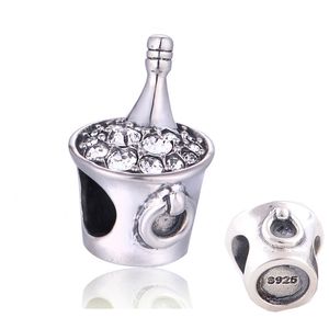 Fascino del liquore di ghiaccio 925 perline d'argento puro accessorio braccialetto fai da te braccialetto braccialetti fatti a mano ciondolo GW gioielleria raffinata T048H20