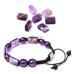 8x12mm Rillen Yoga Sieben Chakren Naturstein Armband Perlen Edelstein Amethyst Achat Lapis Tigerauge Armbänder für Frauen Männer Schmuck wird und sandig