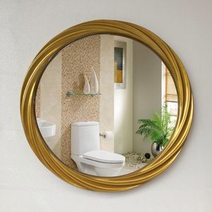 Mirrors Antique Gold Frame Decorative Mirror Round Bulk Wall Bathroom Unbreakable Espelho Decorativo Home Decoration