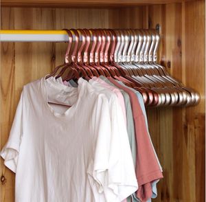 Wholesale Space Aluminum Hanger Waterproof Rust-proof Clothes Rack No Trace Clothing Support Household Anti-skid Hanging