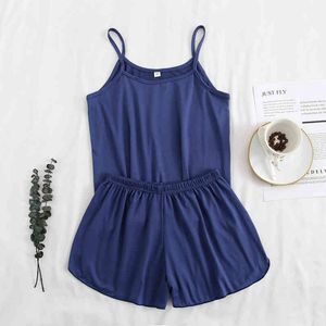 FallSweet Pajamas for Women Summer Solid Sleepwear Sexy Pyjamas Set Tank Top Shorts Nightwear