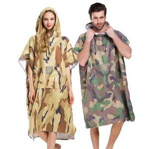 Badkläder Vattensport Surf Poncho våtdräkt Byteskåp Handduk Huva Ficka Unisex Vuxna Ultratunt badklädersöverdrag