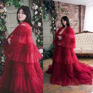 Wholesale sexy maternity evening dresses resale online - Plus Size Women Evening Dress Long Sleeves Deep V Neck Ruffles Sexy Prom Gowns Maternity Lingerie Nightwear