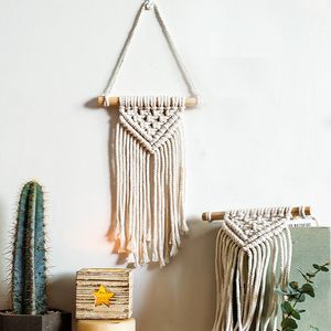 Macrame Wall Pendurado Tapeçaria DIY Handmade Decoração Home Para Quarto Tecido Boho Tapeçaria Pendurado